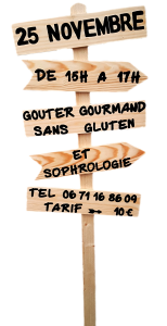panneau indicateur goûter gourmand et Sophrologie